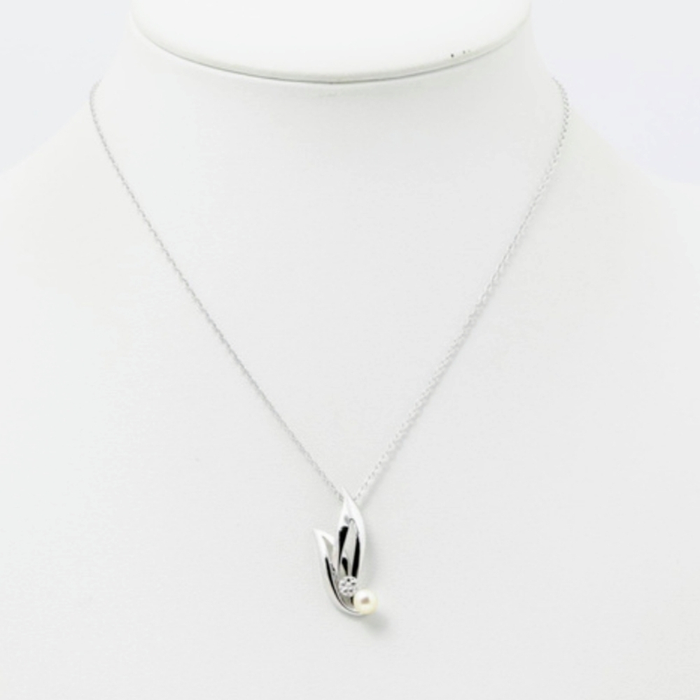 Mikimoto Akoya Pearl Necklace Sterling Silver Authentic Coquette Bridal